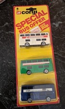 Rare Corgi Juniors Custom Labels Daimler Fleetline 3 Bus Pack - Opened Mettoy 82