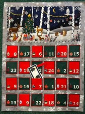 WOODLAND FOLD UP ADVENT CALENDAR PANEL TO SEW 100% PREMIUM COTTON  WITH METALLIC