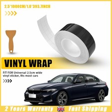 Gloss Black De-Chroming Vinyl Wrap 25mm x 10 Metre Chrome Delete Car Trim Tape