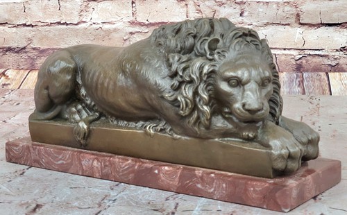 Bronze lion statue sculpture - bronze,