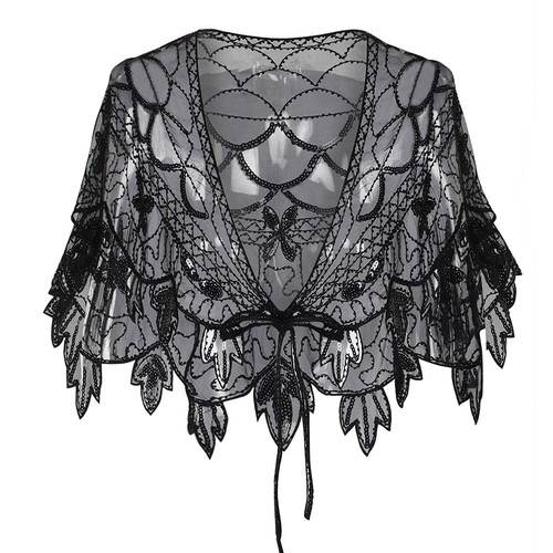 Womens 1920s sequin cape - 1920s,