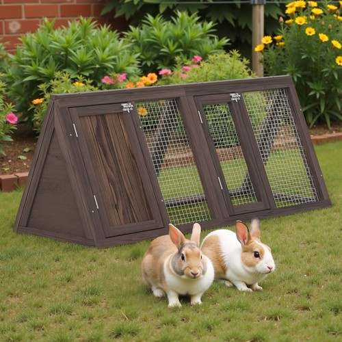Outdoor rabbit hutch - hutch, 46"