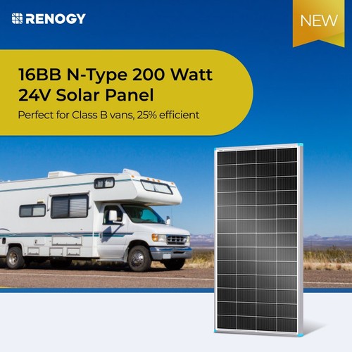 Renogy 200watt solar - panel, 24v
