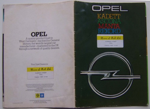 Opel range kadett ascona b - range,
