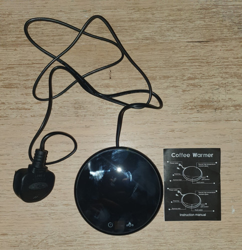 Black electric coffee warmer - black,