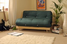 Double 4ft Luxury Futon 2 Seater Wooden Frame Sofa Bed Mattress in 11 Colours