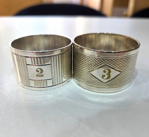 Silver plate pair - pair, numbered