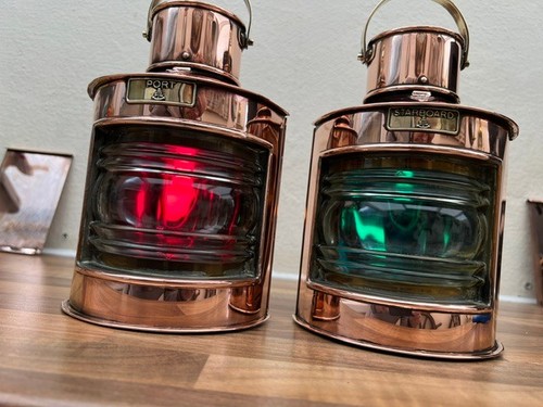 Vintage ships lights port - ships,