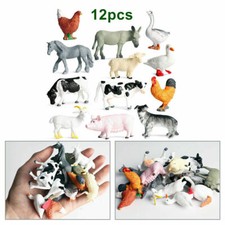 12pcs Small Plastic Farm Animals Model Figures Kids Children Preschool Toys