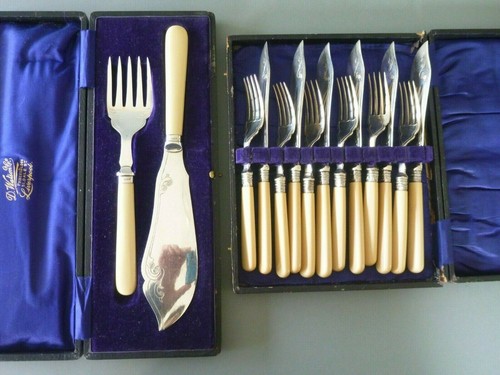 Antique silver plate fish - &,