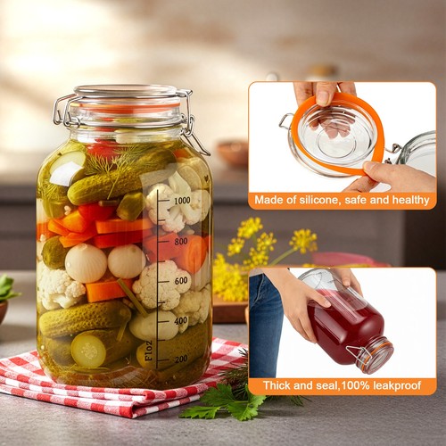 Large clip top glass jars - 2x,