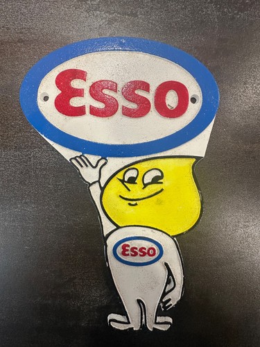 Esso oil sign cast - cast, iron,