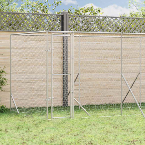 Outdoor dog kennel - dog, silver