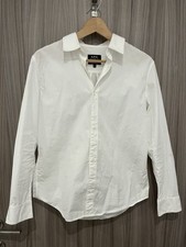 A.P.C. Women’s Boxy White Button Down Long Sleeve Shirt, 100% Cotton