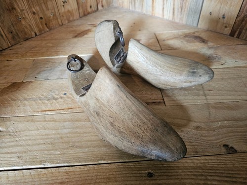 Vintage pair wooden shoe - of,