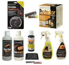 Stovax Stove Thermometer, Black Graphite Polish & Stovax Protector 