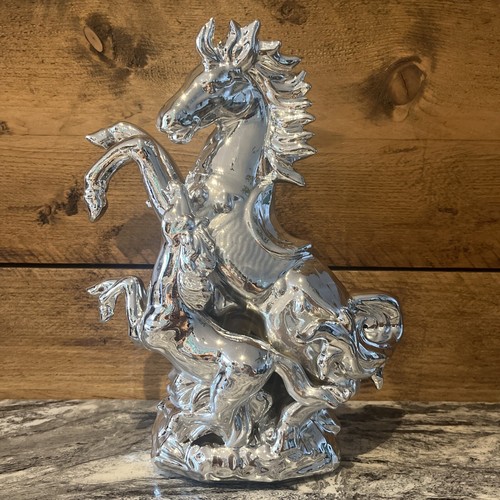 Silver ceramic horse mare - ceramic, /