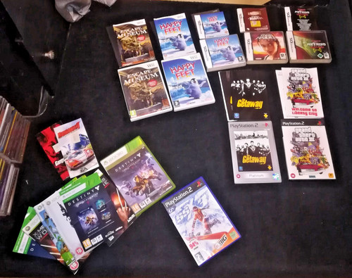 Empty game cases and manuels - and,