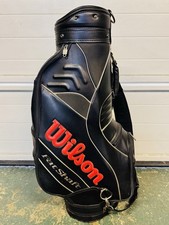 Black Red Wilson FatShaft Vintage Golf Cart Bag & Shoulder Strap