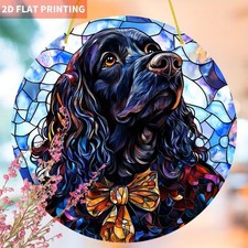 Cocker Spaniel Black Suncatcher Hanging Window Decoration Faux Glass Effect Gift