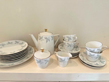 Seltmann Weiden bavaria monika Grey Leaves White Silver 20 Piece German Retro