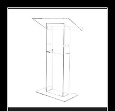 Clear Acrylic Floor Standing Lectern Podium with Shelf 685mm Wide x 1180mm High