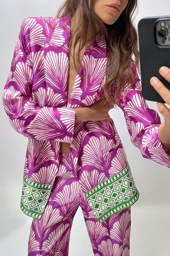 Zara print silky lined jacket - print,