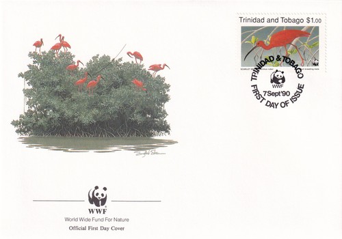 Birds scarlet ibis - scarlet,