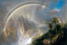 Tile mural palm trees - trees, rainbow