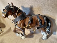 Vintage 50’s Laurain No. 3165 Shire Plastic Clydesdale Horse In Harness