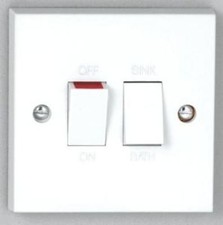 Dual Immersion Heater Cylinder Element Changeover Wall Switch Marked SINK BATH