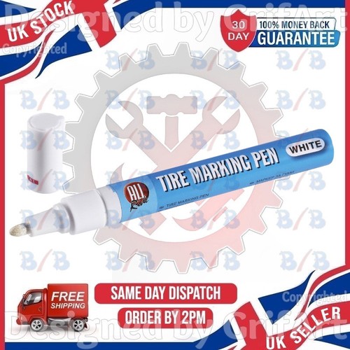 Permanent white tyre - pen, car