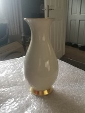 Vintage Furstenberg Germany Porcelain Ivory Gilded Gold Rim Vase 7” Rare 1650