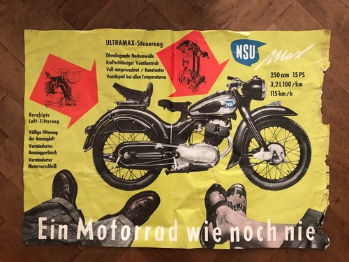 1950s sales poster nsu max - 1950s,
