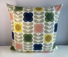 New cushion cover Orla Kiely style flower leaves geometric retro pattern 45x45cm