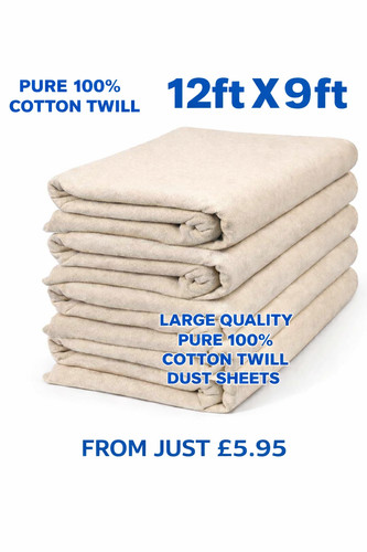 Dust sheet 12ft 9ft - sheet, 100%