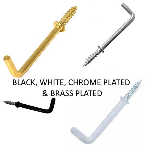 Screw dresser hooks - in, brass