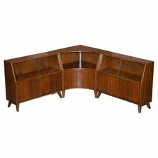 VINTAGE 1960'S GREAVES AND THOMAS G&T PUT U UP MODULAR SIDEBOARDS GLAZED DOORS