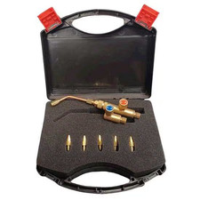 MODEL O LEAD BURNING KIT BRAZING JEWELLERS GAS TORCH C/W CASE AND O NOZZLES