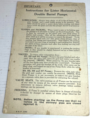 Water pump instructions for - water,