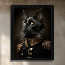 Black Cat Wall Art Print Maine
