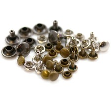 DOUBLE CAP ANTIQUE BRASS GUN METAL SILVER RIVETS  LEATHER CRAFT STUD REPAIR