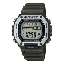 Casio MWD110H-3AV, 10 Year Battery Watch, 100 Meter WR, Green Resin, Alarm, NEW