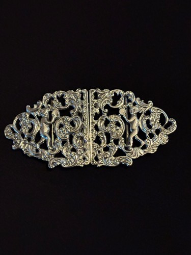 Solid silver nurses belt - silver,