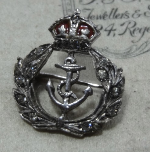 Vintage silver red - red, enamel