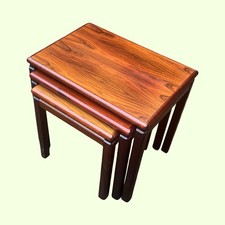 Vintage Danish Rosewood Mid Century Nest Of Three Tables Nesting Tables 