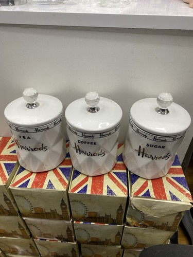 Harrods tea coffee sugar jar - coffee,