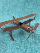 Scratch Built French Vintage Copper Biplane Aircraft Model