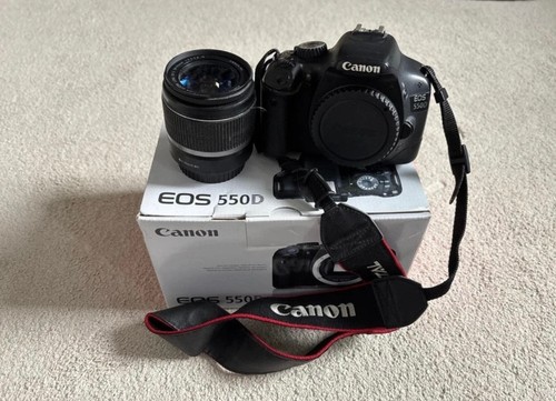 Canon 550d with 55mm lens - with, 18-55mm