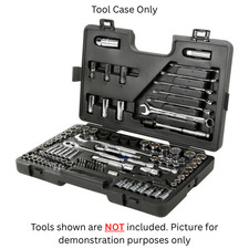 Tool Case Socket Set 120 Piece Blow Moulded Case 4 Latches Heavy Duty Black -H